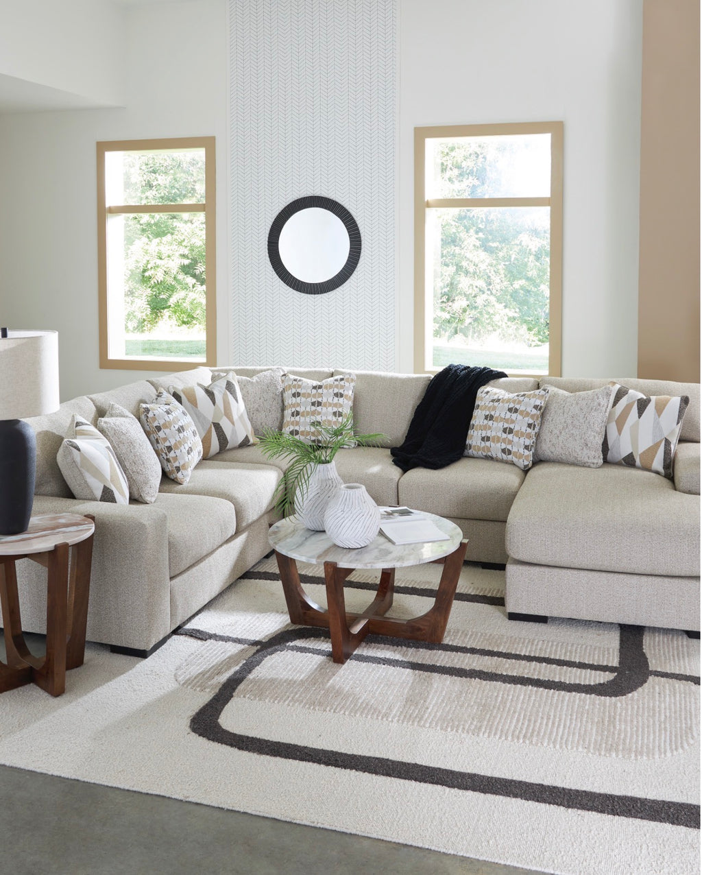 Laurelgrove 4 Piece Sectional w/ Chaise (Nuvella Performance Fabric) image 0