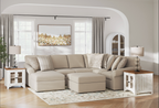 Ladymae 4 Piece Sectional with Chaise (Nuvella Performance Fabric) image 1