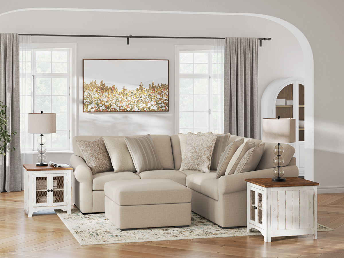 Ladymae 3 Piece Corner Sectional (Nuvella Performance Fabric) image 0