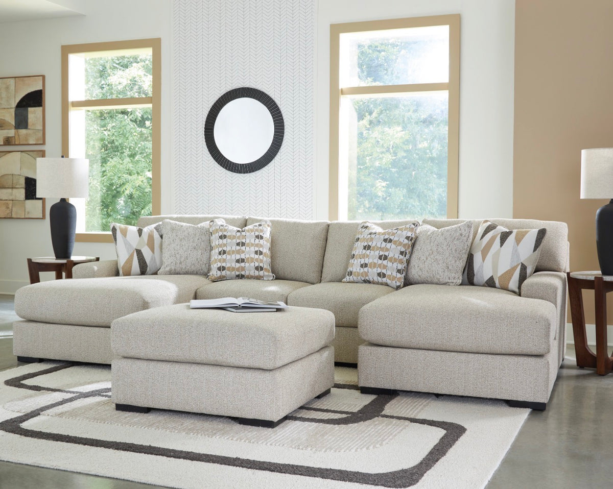 Laurelgrove Double Chaise Sectional (Nuvella Performance Fabric) image 0
