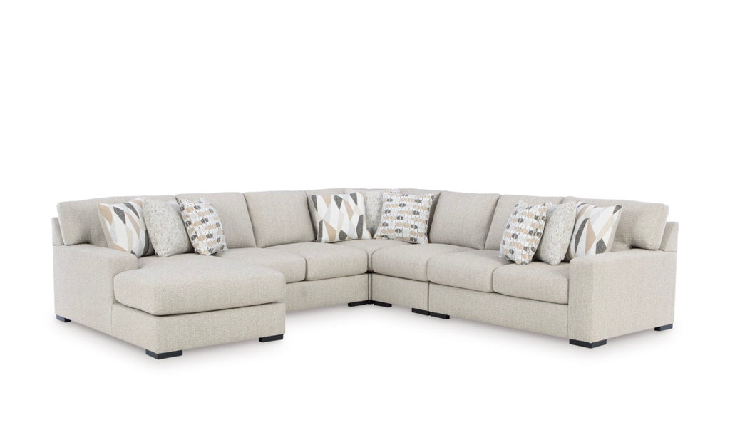 Laurelgrove 5 Piece Sectional w/ Chaise (Nuvella Performance Fabric) - Left-Arm Facing image