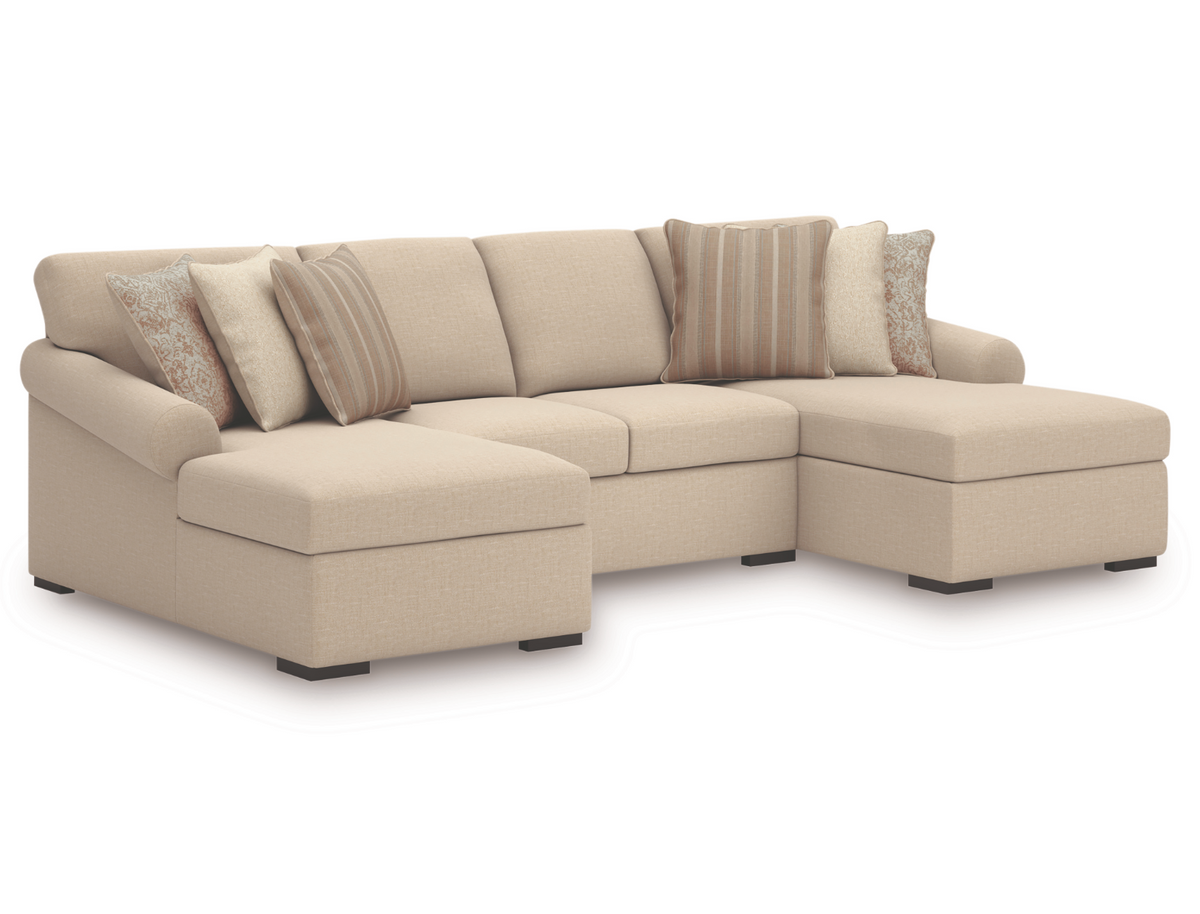 Ladymae 3 Piece Double Chaise Sectional (Nuvella Performance Fabric) image 3