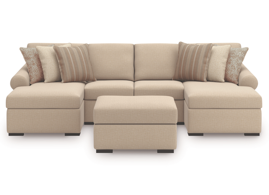 Ladymae 3 Piece Double Chaise Sectional (Nuvella Performance Fabric) image 1