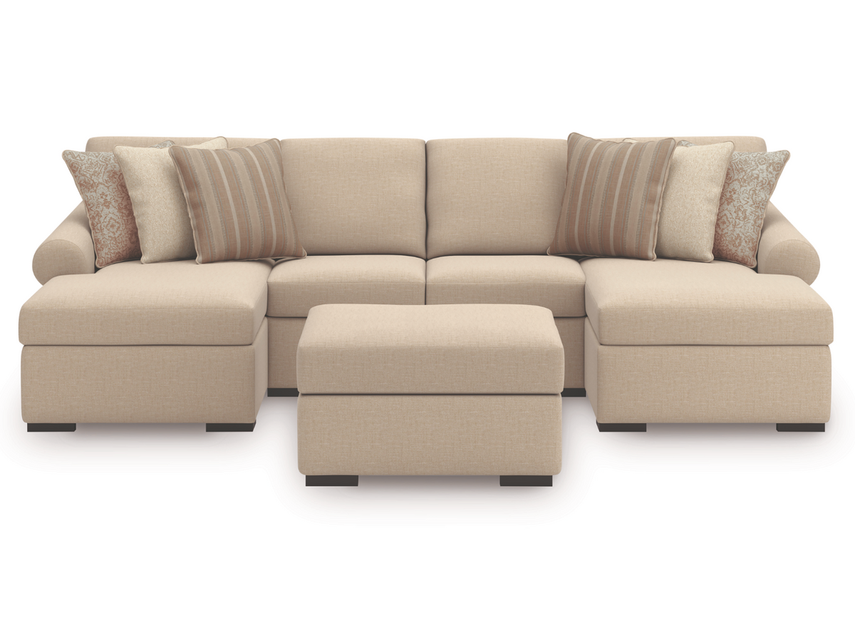 Ladymae 3 Piece Double Chaise Sectional (Nuvella Performance Fabric) image 1