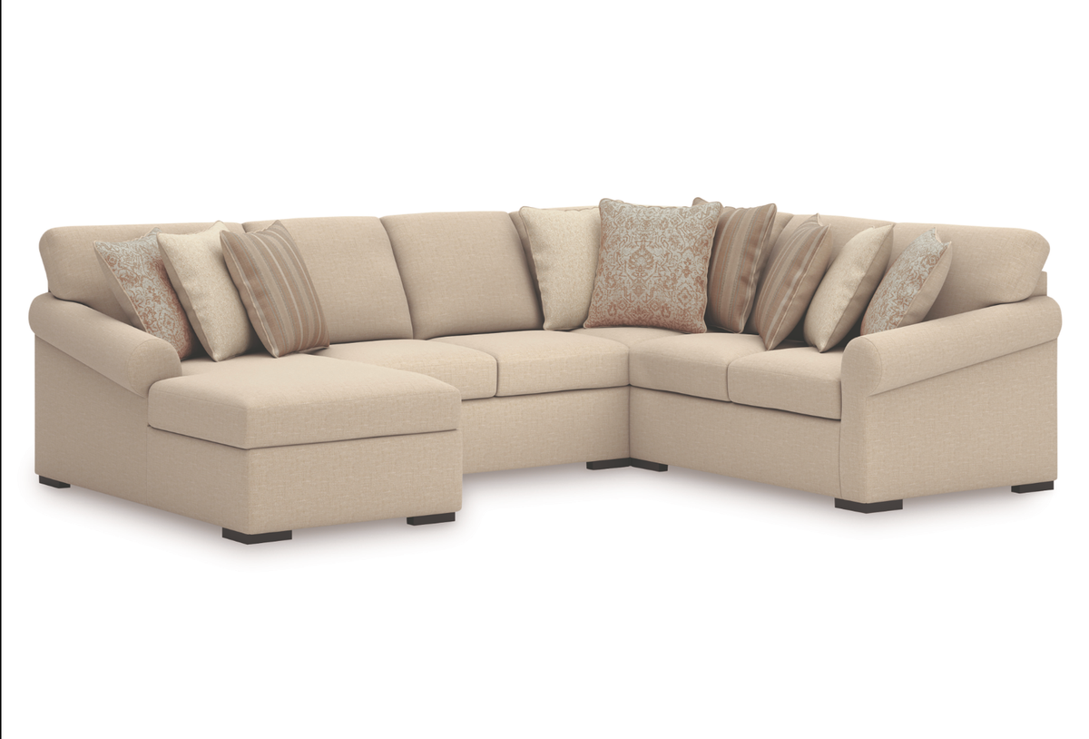 Ladymae 4 Piece Sectional with Chaise (Nuvella Performance Fabric) image 2