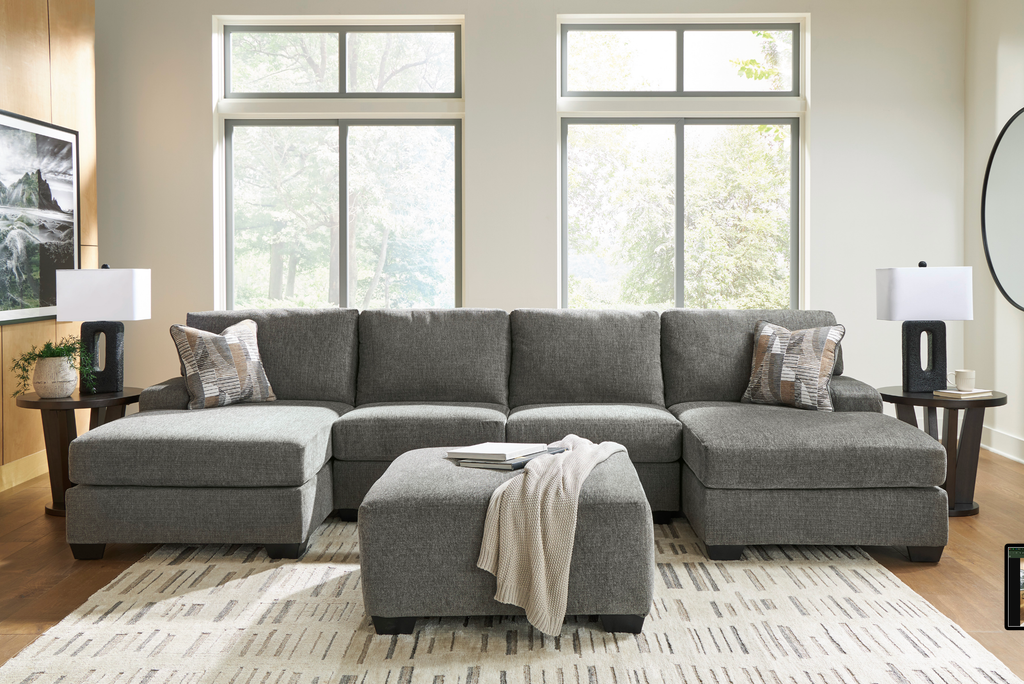 Newellen 3 Piece Double Chaise Sectional - Beige image