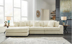Lindyn 3 Piece Sectional w/ Chaise - Ivory, Left-Facing Chaise image
