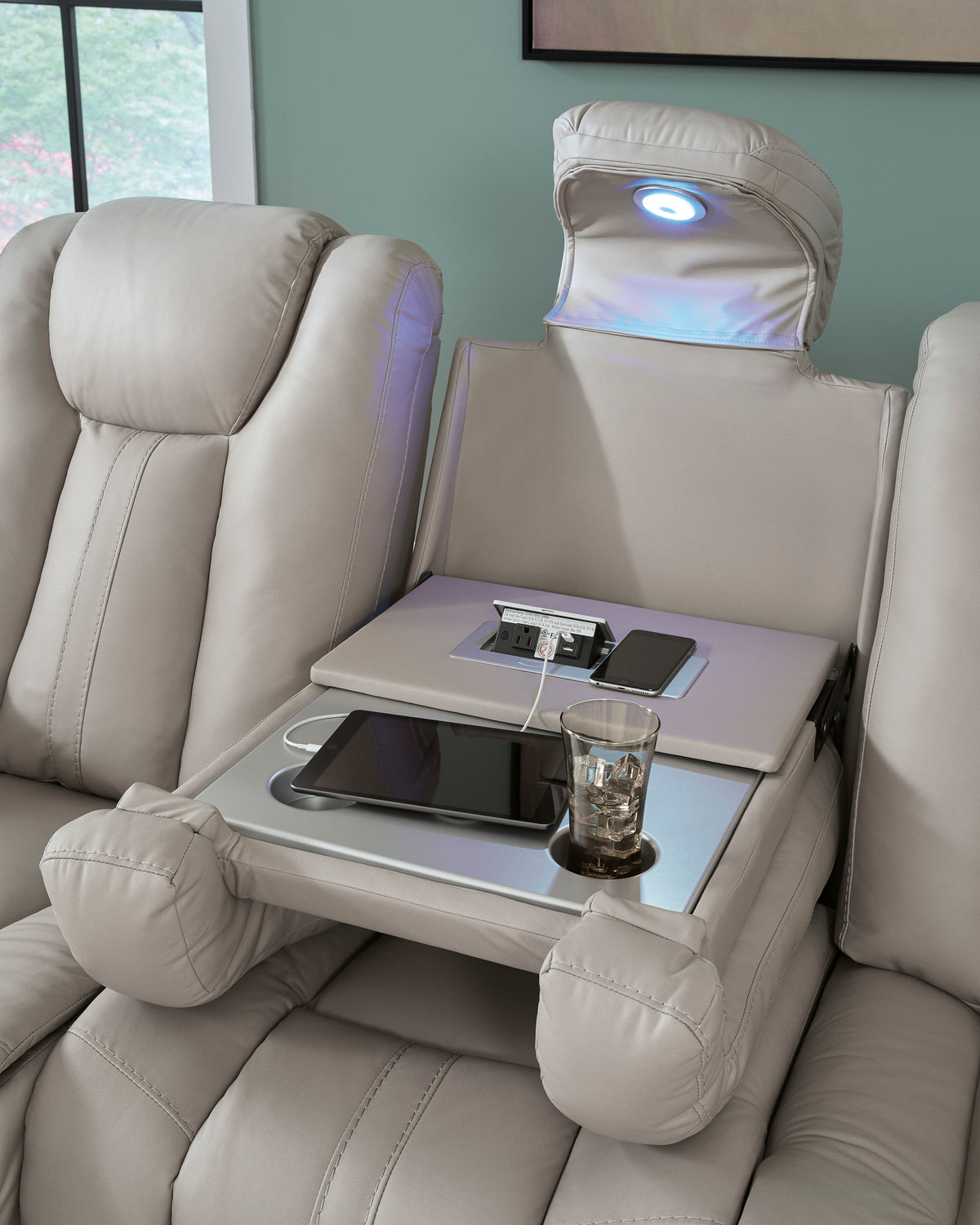 Elevate Edges Sofa w/ Drop Down Console