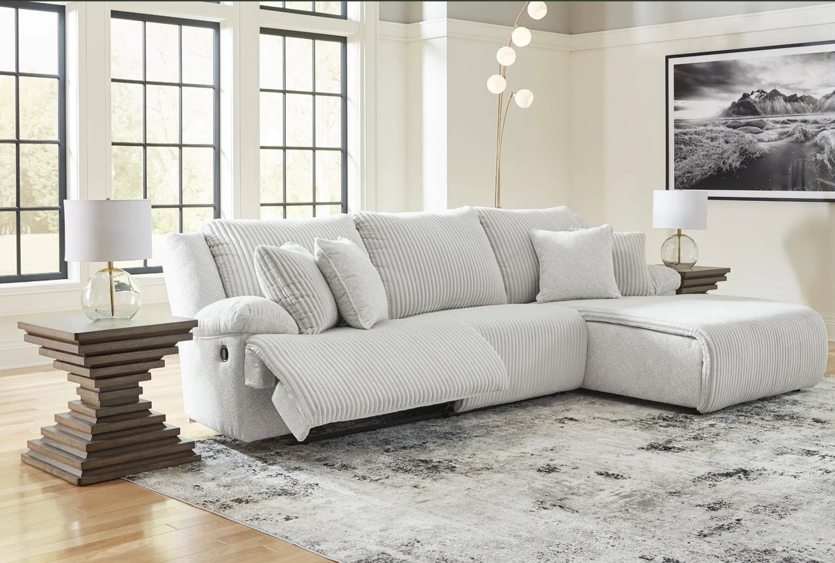 Top Tier 3-Piece Sofa Chaise Sectional - White, Left-Arm Chaise image