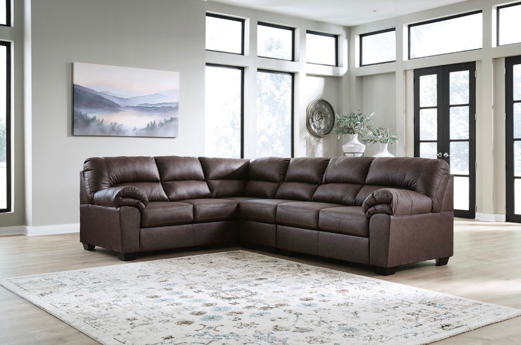 Willowbend 3 Piece Sectional - Left-Arm Facing, Dark Brown image