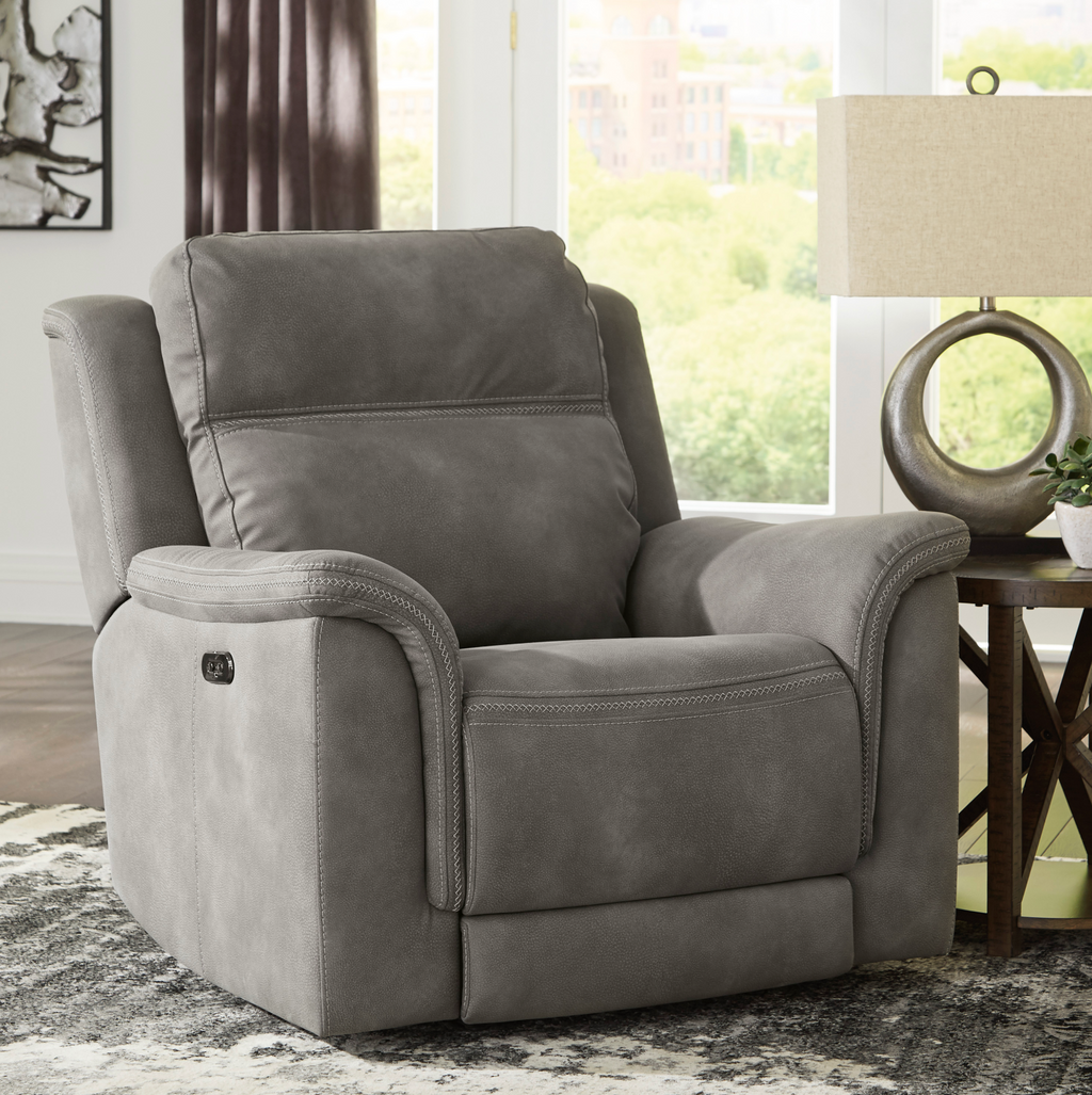 Next-Gen Durapella Recliner w/ Power Reclining &amp; ADJ Headrests - Grey image
