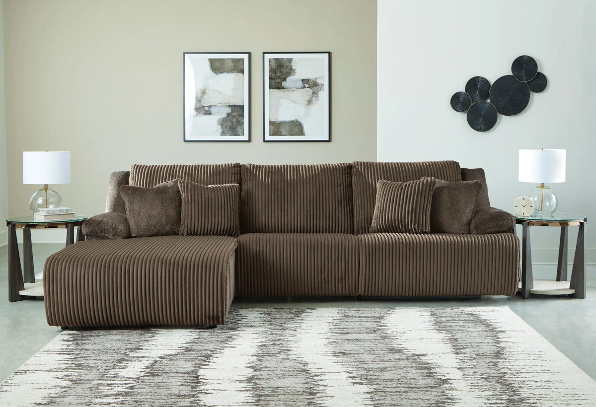 Top Tier 3-Piece Sofa Chaise Sectional - Brown, Left-Arm Chaise image
