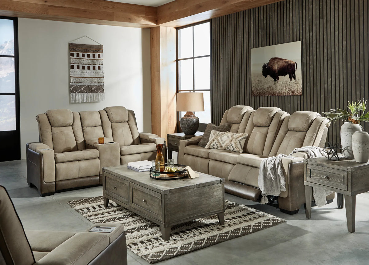 Next-Gen DuraPella PWR REC Set with sofa, loveseat, and recliner ADJ Headrest image 1