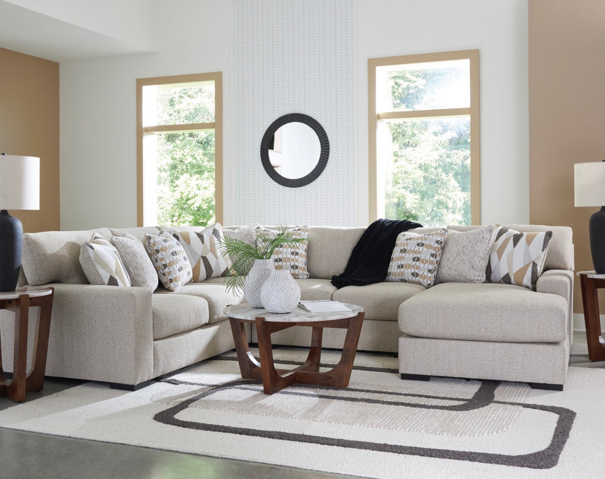 Laurelgrove 4 Piece Sectional w/ Chaise (Nuvella Performance Fabric) image 1