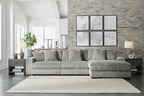 Lindyn 3 Piece Sectional w/ Chaise - Grey, Right-Facing Chaise image
