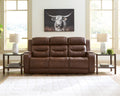Knightington Reclining Sofa w/ Adj Lumbar Support
