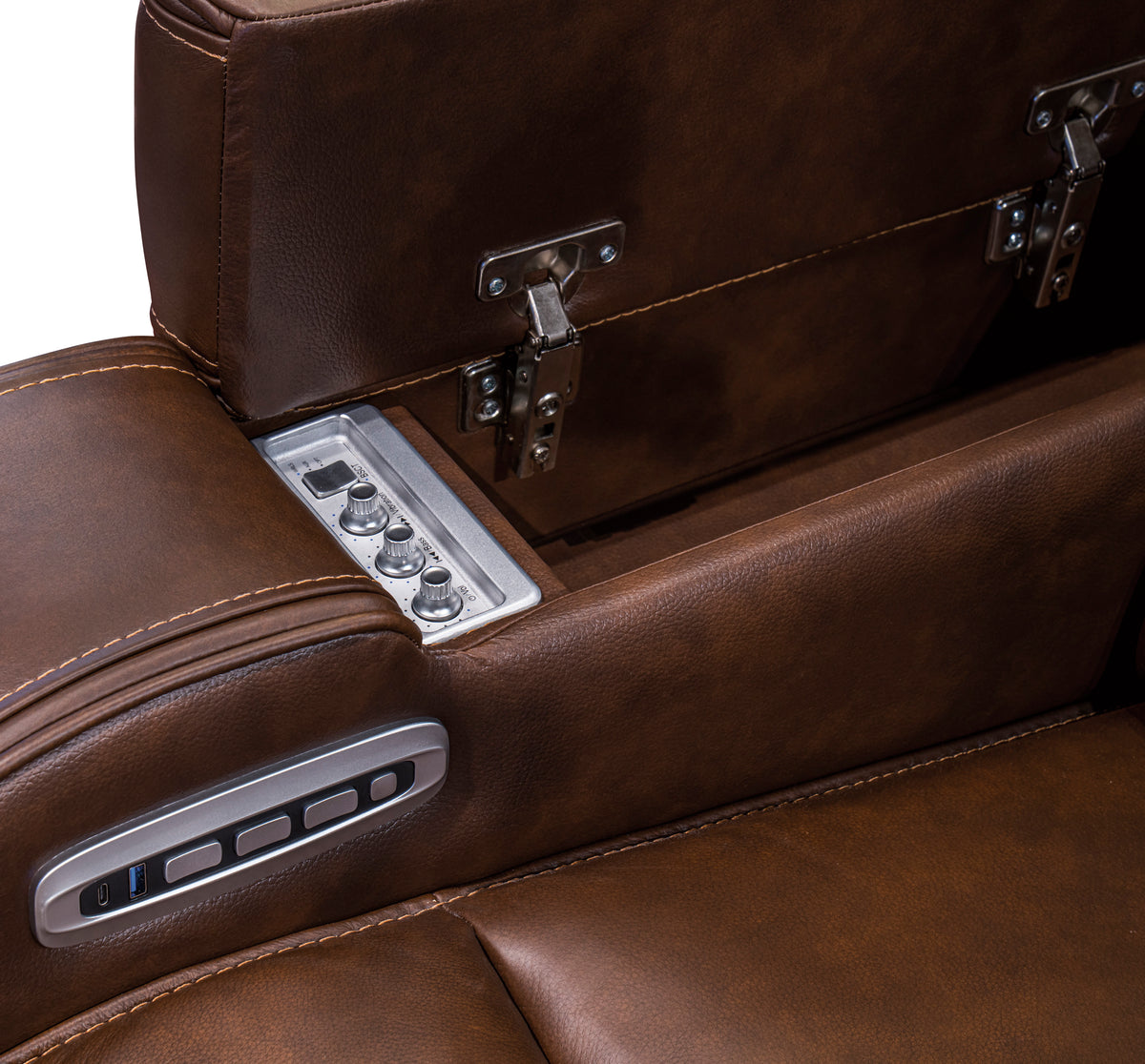 Knightington Reclining Sofa w/ Adj Lumbar Support