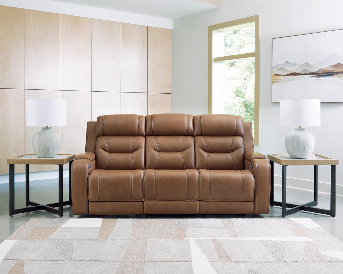 Knightington Reclining Sofa w/ Adj Lumbar Support