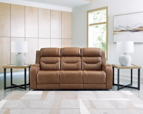 Knightington Reclining Sofa w/ Adj Lumbar Support