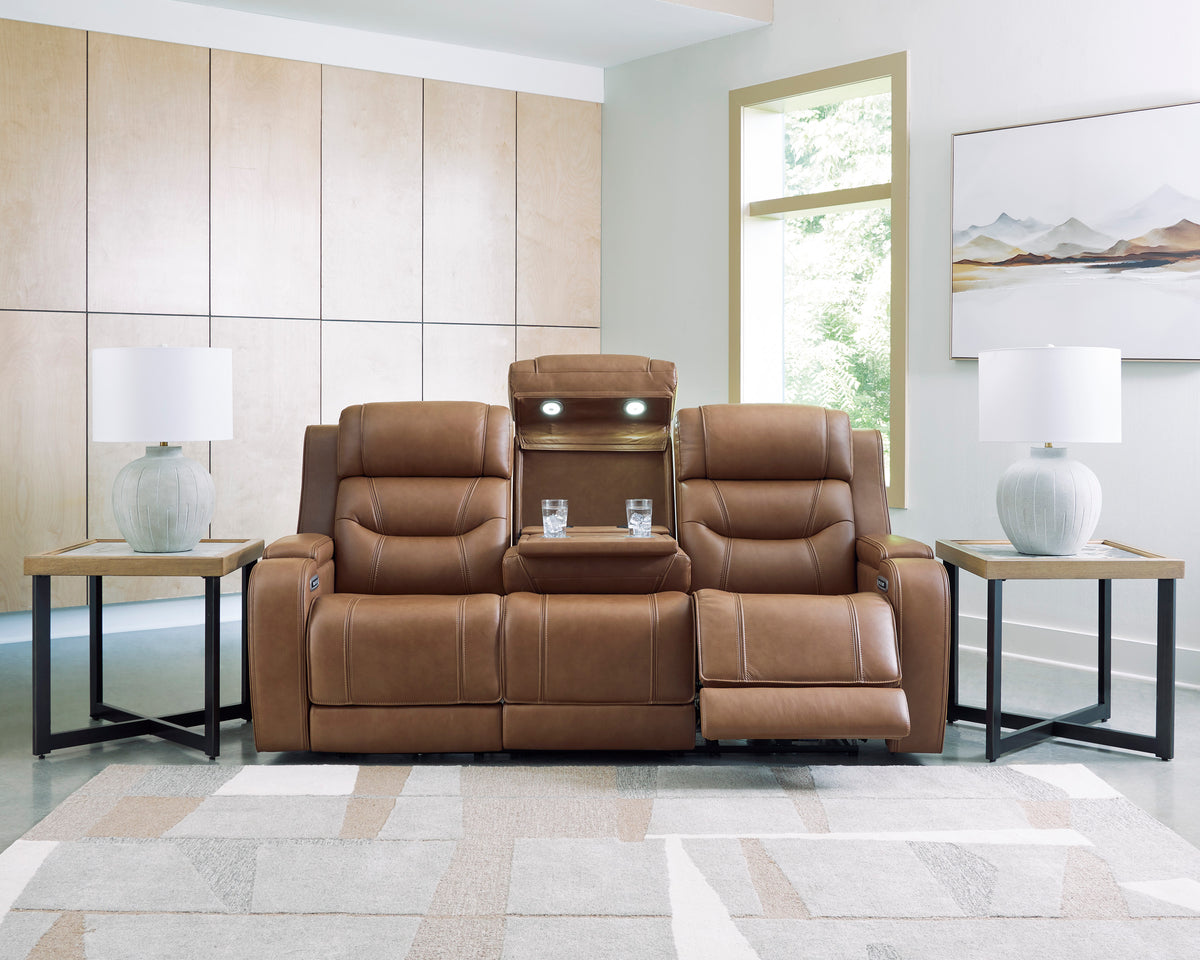 Knightington Reclining Sofa w/ Adj Lumbar Support