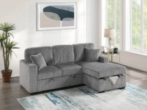 2 Piece Convertible Sectional w/ Sleeper, Storage Chaise & Cupholder Option