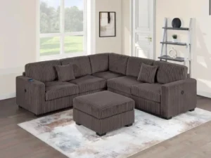 4 Piece Sectional w/ Ottoman & USB Ports