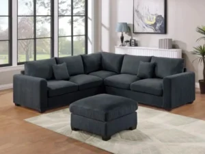 4 Piece Wide Welt Corduroy Sectional w/ Ottoman